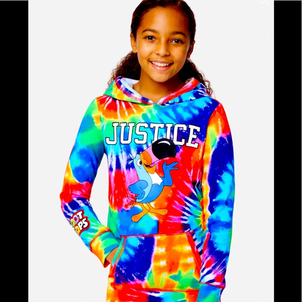 NWt 5 6 fruit loops rainbow tie dye hoodie pelican bird toucan sam Kelloggs fall